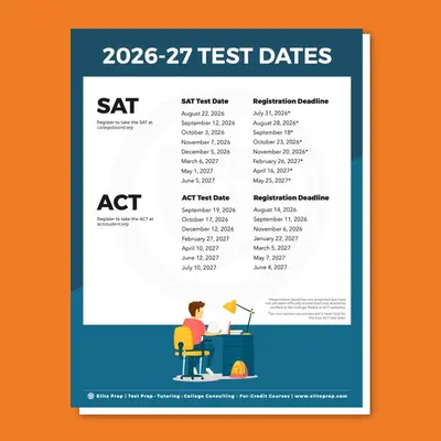 2026-27 SAT & ACT 시험 일정 및 등록마감일