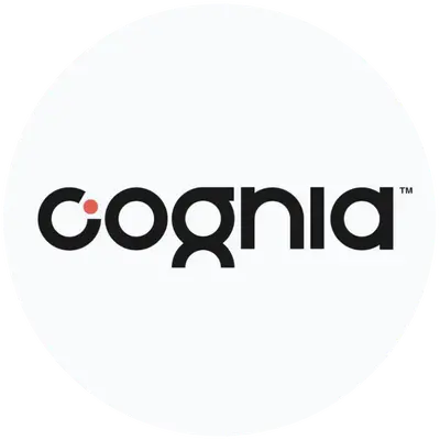 Cognia logo, with a red dot inside the lowercase letter c.