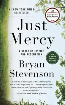 Book cover of "Just Mercy: A Story of Justice and Redemption" by Bryan Stevenson, showing a sunlit tree.