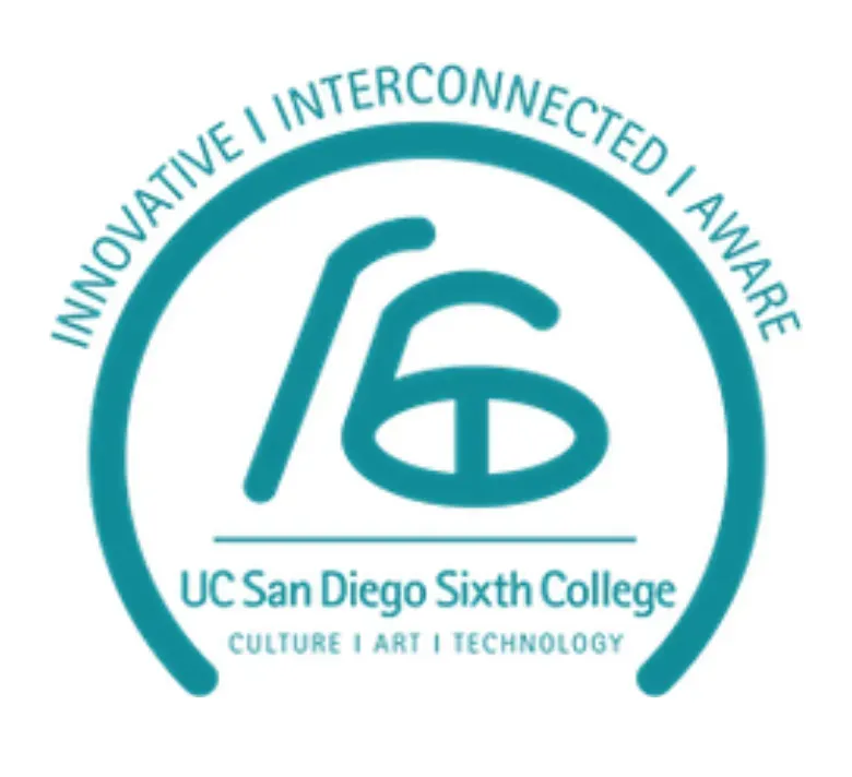 UC San Diego Sixth College logo: "Innovative I Interconnected I Aware" arc over "Culture I Art I Technology"