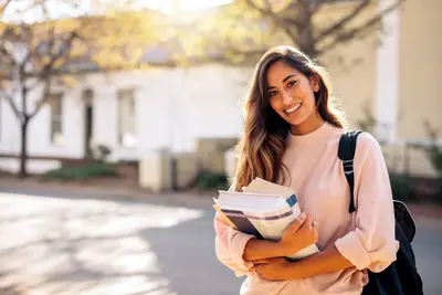 Student holding textbooks