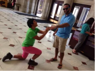 Scavenger hunt item: propose to a stranger (he said 'yes')